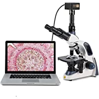 Los mejores  - SWIFT microscopio trinocular compuesto SW380T- 40X-2500X- calidad de investigación- cabeza Siedentopf- oculares de campo…